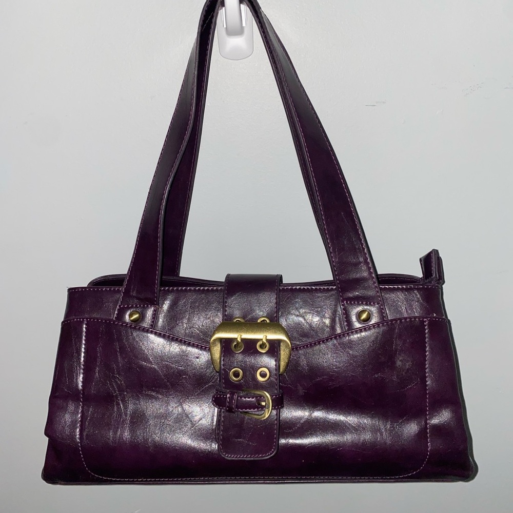 Large 3 Zipper Purple Purse